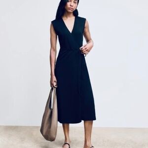 Isaac Mizrahi Live! Stretch Pebble Knit Wrap Midi Dress